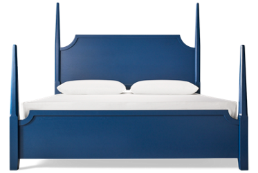 Tide & Timber King Poster Bed - Tall Tapered Pencil Posts - Scalloped Headboard and Footboard - Coastal Traditional Style