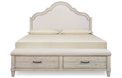 Belhaven King Upholstered Storage Bed with Nailhead