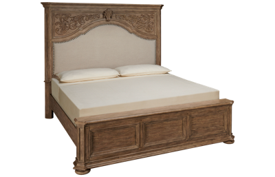 Cardoso King Upholstered Panel Bed with Nailhead