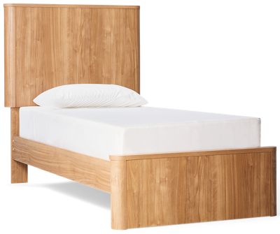 Gramburg Twin Platform Bed - Warm Walnut Finish - Curved Sides - Transitional