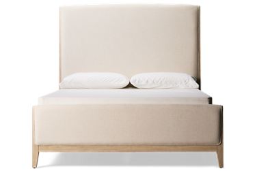 Carmella Queen Upholstered Bed - Curved Upholstered Headboard - Tapered Square Legs - Classic Coastal Design