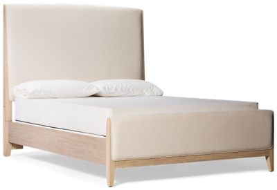 Carmella Queen Upholstered Bed - Curved Upholstered Headboard - Tapered Square Legs - Classic Coastal Design