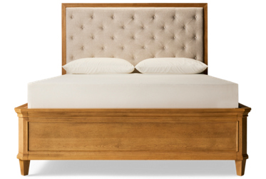 Birchaven Queen Upholstered Bed - Solid Poplar - Tall Tufted Headboard - Elegant Design