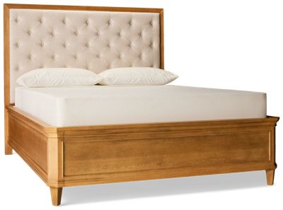 Birchaven Queen Upholstered Bed - Solid Poplar - Tall Tufted Headboard - Elegant Design
