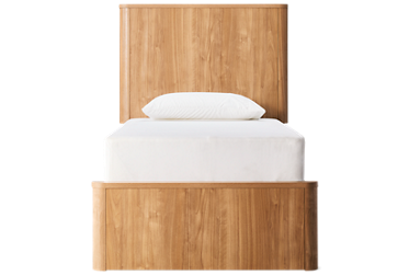 Gramburg Twin Panel Bed - Warm Walnut Finish - Curved Sides - Transitional