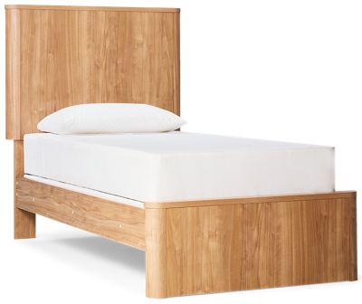 Gramburg Twin Panel Bed - Warm Walnut Finish - Curved Sides - Transitional