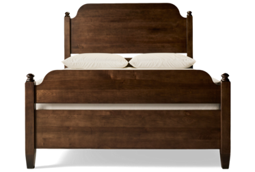 Pure Maple Queen Poster Bed - Solid Birch Construction - Elegant Headboard & Footboard - Classic Design