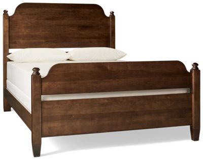 Pure Maple Queen Poster Bed - Solid Birch Construction - Elegant Headboard & Footboard - Classic Design