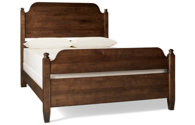 Pure Maple Queen Poster Bed - Solid Birch Construction - Elegant Headboard & Footboard - Classic Design