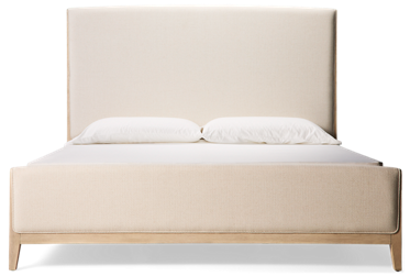 Carmella King Upholstered Bed - Curved Upholstered Headboard - Tapered Square Legs - Classic Coastal Design
