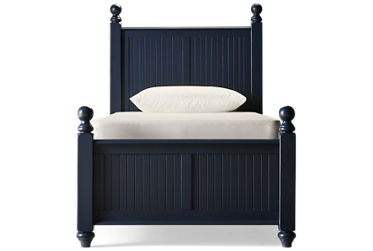 Cottage Twin Post Bed - Solid Asian Hardwood - Beadboard Headboard and Footboard - Turned Feet - Classic Elegance