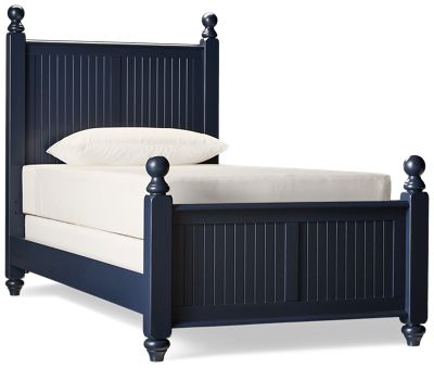 Cottage Twin Post Bed - Solid Asian Hardwood - Beadboard Headboard and Footboard - Turned Feet - Classic Elegance
