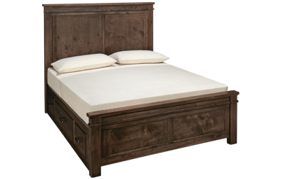 Vaughan-Bassett Cool Rustic Queen Mansion Bed with Storage
