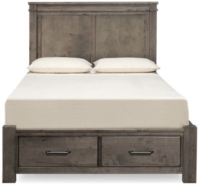 Cool Rustic Queen Mansion Bed with Storage Footboard