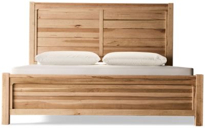 Cool Rustic King Plank Bed - Modern Farmhouse Style - Planked Panels - Solid Maple Construction