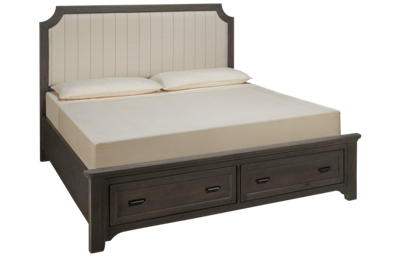 Vaughan-Bassett Bungalow King Upholstered Storage Bed