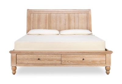 Arbury King Sleigh Platform Storage Bed - Durable Hardwood Construction - Classic Design - Jordan's Furniture