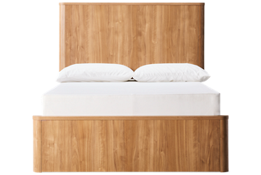 Gramburg Full Platform Bed - Warm Walnut Finish - Curved Sides - Transitional