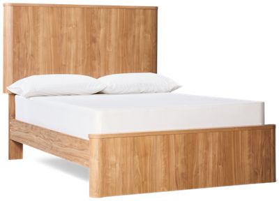 Gramburg Full Platform Bed - Warm Walnut Finish - Curved Sides - Transitional