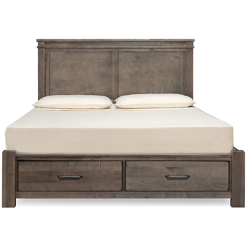 Cool Rustic King Mansion Bed with Storage Footboard