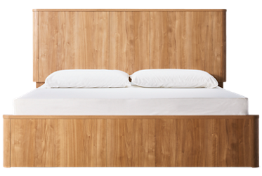 Gramburg King Platform Bed - Warm Walnut Finish - Curved Sides - Transitional