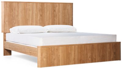 Gramburg King Panel Bed - Warm Walnut Finish - Curved Sides - Transitional