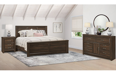 Juararo 3 Piece King Bedroom Set Includes: Bed, Dresser and Nightstand 