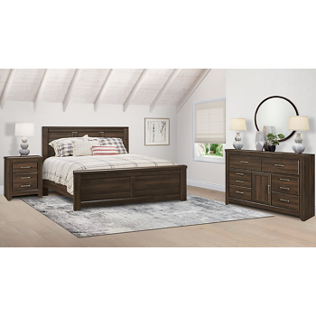Juararo 3 Piece King Bedroom Set Includes: King Panel Bed, 6 Drawer 1 Door Dresser and 2 Drawer Nightstand