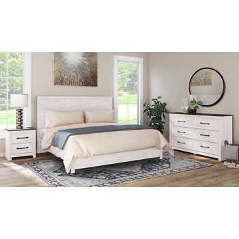 Gerridan 3 Piece King Bedroom Set Includes: King Bed, 6 Drawer Dresser and 2 Drawer Nightstand