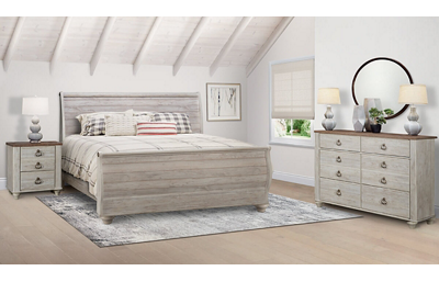 Willowton 3 Piece King Bedroom Set Includes: Bed, Dresser and Nightstand