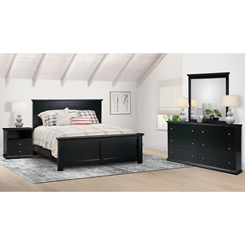 Maribel 4 Piece Queen Bedroom Set Includes: Bed, Dresser, Mirror and Nightstand