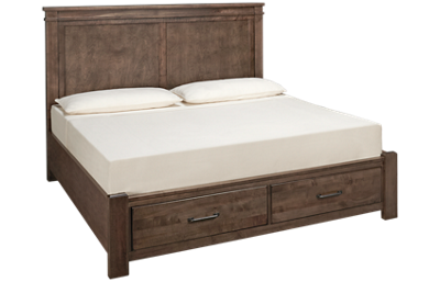 Vaughan-Bassett Cool Rustic King Mansion Bed with Storage Footboard