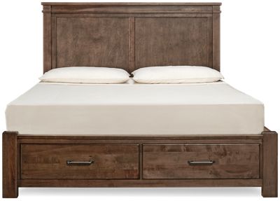 Cool Rustic King Mansion Bed with Storage Footboard