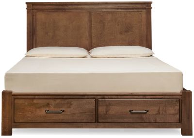 Cool Rustic King Mansion Bed with Storage Footboard