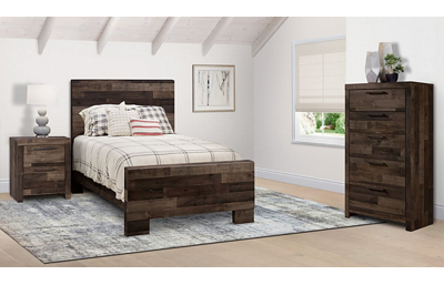Derekson 3 Piece Twin Bedroom Set Includes: Bed, Chest and Nightstand