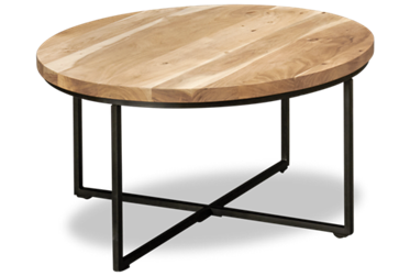 Ames Round Coffee Table - Modern Industrial Style - Open Metal Base