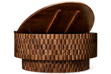 Norwood Lift Top Coffee Table - Hidden Storage - Casters - Rich Brown Finish