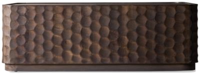 Brooklyn Coffee Table - Solid Asian Hardwood - Tray-Style Top - Scallop-Textured Surface - Casters for Mobility