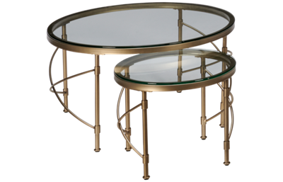 Bassett Mirror Harrison Round Nesting Cocktail Table Set