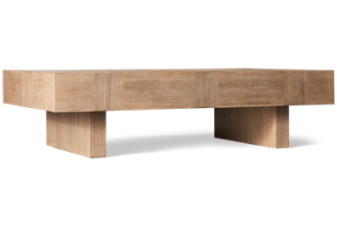 Jorlaina Coffee Table - Hardwood Solids - Wire-Brushed Textured Finish