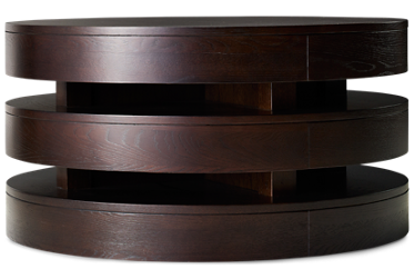 Brix Coffee Table - Sleek Round Design - Mid-Century Modern - Discreet Casters