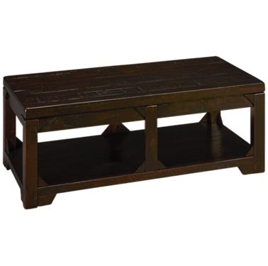 Ashley Rogness Lift Top, Ashley Rogness Rustic Brown Round Cocktail Table