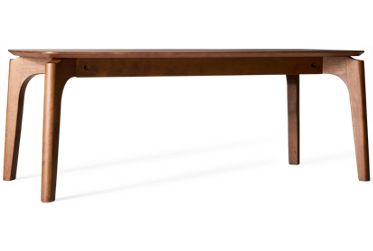 Uptown Coffee Table - Contemporary Design - Smooth Rectangular Top - Mid-Century Modern Style - Solid Asian Hardwood Legs - Walnut Veneer Finish