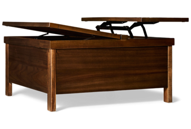 Moriville Lift Top Coffee Table - Hinged Top - Storage Compartment - Acacia Wood Solids - Rustic Charm