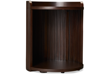 Kindred Round End Table - Solid Mahogany Construction - Fluted Cylindrical Frame - Open Design - Modern Aesthetic
