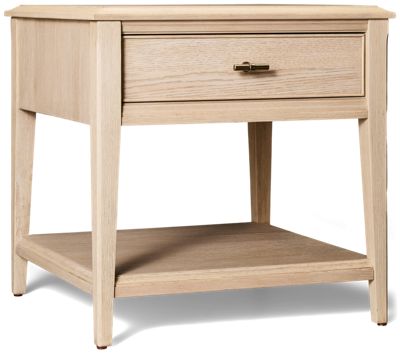 Carmella End Table - 1 Storage Drawer - Beveled Square Top - Open Display Shelf