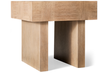 Jorlaina Square End Table - Hardwood Solids - Wire-Brushed Textured Finish