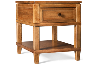 Sharlance Rectangular End Table - 1 Dovetail Drawer - Storage - Power & USB Charging