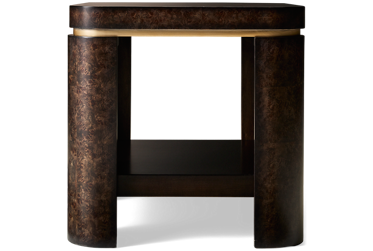 Langford End Table - Open Bottom Shelf - Brushed Gold Detailing