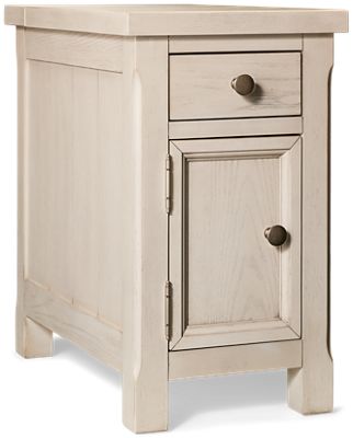 Robbinsdale Chairside End Table - 1 Drawer - 1 Storage Door - USB Charging Ports - Modern Country Charm